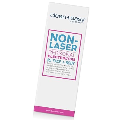 Clean  Easy Non-Laser Personal Electrolysis Device - Permanent Hair Removal for Face and Body, Battery Operated, Painless and Convenient Home