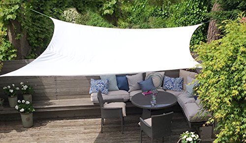 Clara Shade Sail Waterproof UV Sun Block Garden Patio Canopy Awning Outdoor Indoor Rectangle 20& ...