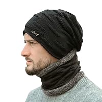 Riverdalin Unisex Warm Knit Hat Scarf Set Fashion Soft Comfortable Ski Caps