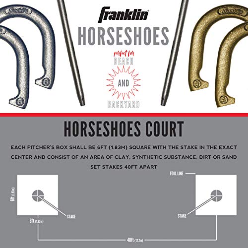 Franklin Sports Horseshoe Set Steel Horseshoes and Stakes Official