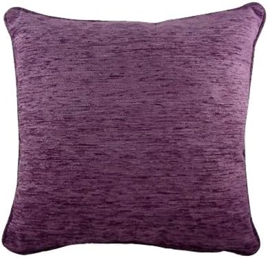 Cushion Crazy’s - Evans Lichfield SAVANNAH Chenille Cushion Covers | Stools Pillow Covers |Furniture Covers | Sofa Covers | Sofa pillows | Pillows| Pillow covers | Pillow Cushion Covers| Couch Covers | Pillion Pad |Headrest (Aubergine Purple, 17” x 17” Inches | [43cm X 43cm])
