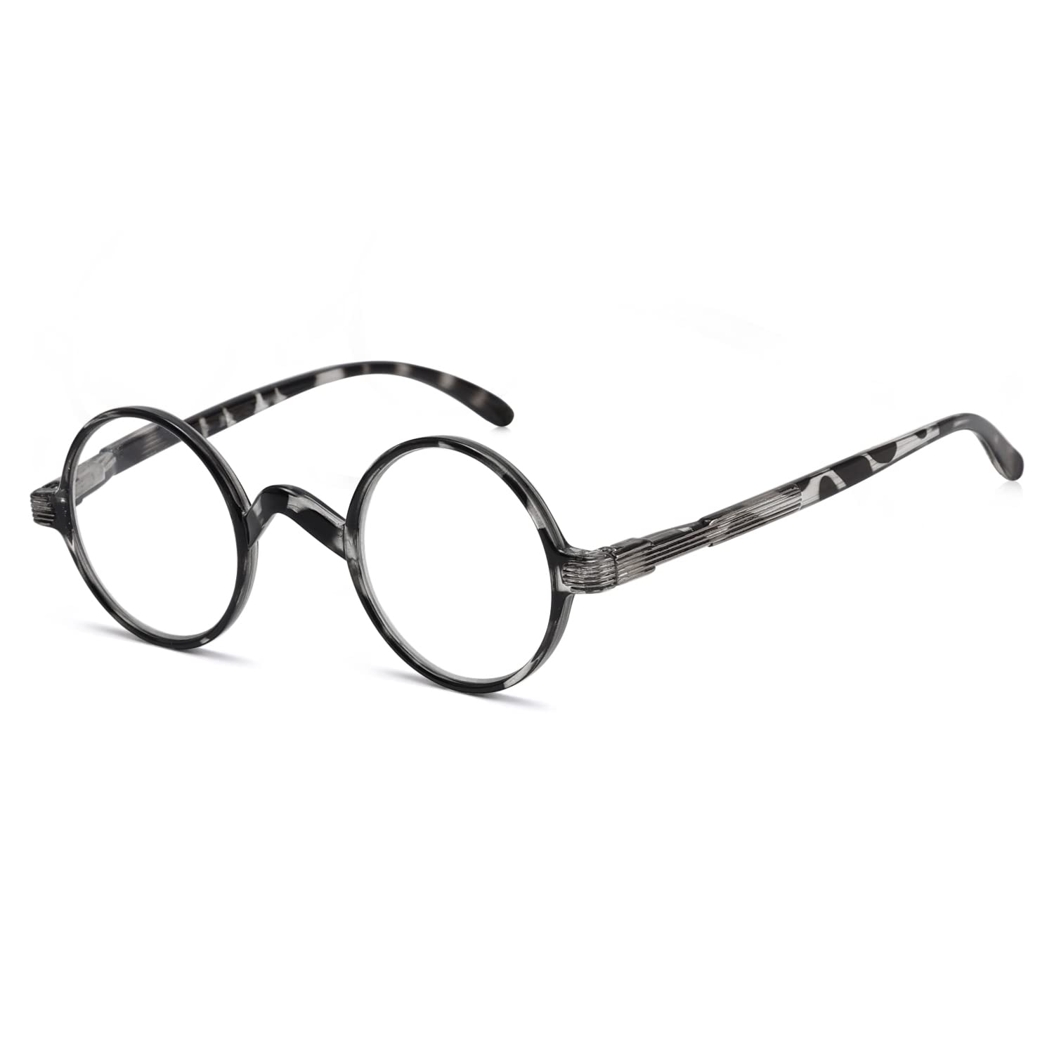 Eyekepper Round Eyeglasses a Little Large than Vintage Professor Oval Eyewear (Black-White Tortoise,+0.00) — image 1