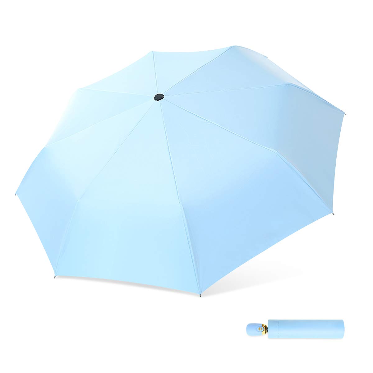DORRISO Automatic Umbrella for Women，Compact Travel Umbrella Auto Open Close, Windproof & Sun Protection, Lightweight Folding Comfortable Design Blue B