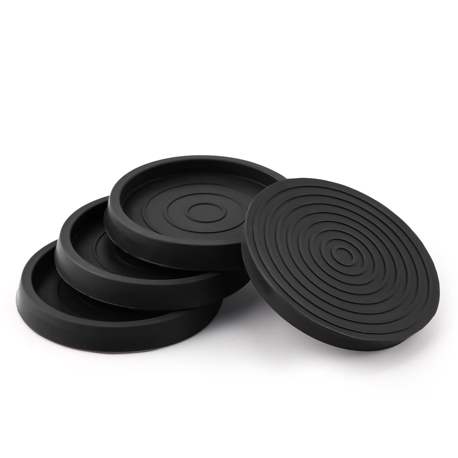 SAVITA 4PCS Furniture Caster Cups, 2.5inch Round Coasters Rubber Feet Chair Leg Caps Non-Slip Pads Floor Protectors for Bed Cabinet Sofa Table Piano (Black), 70 x 140 cm