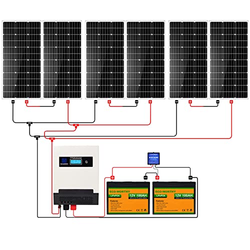 ECOWORTHY 600Watt 24Volt Solar Panel Complete Kit Solar Power System