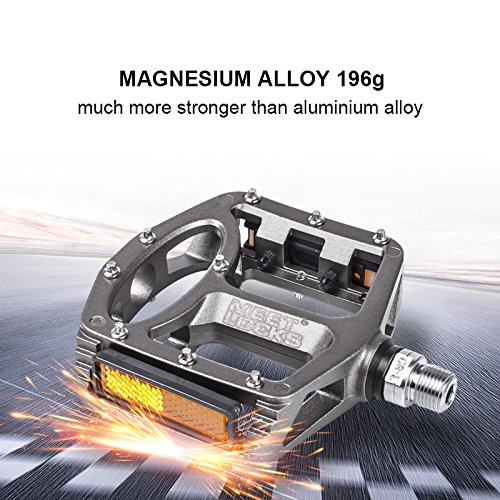 Bike Pedal Injection Magnesium Alloy Body Cr-Mo Machined 9/16" Screw Thread Spindle Ultra DU/Sealed bearings