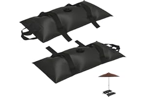 ILLUMINEW Umbrella Base Water Weight Set of 2, Patio Fillable Water Bags for Weight, Heavy Duty Furniture Outdoor Weights to Hold Down Umbrella Stand Patio Garden Backyard Black (2-PCS)