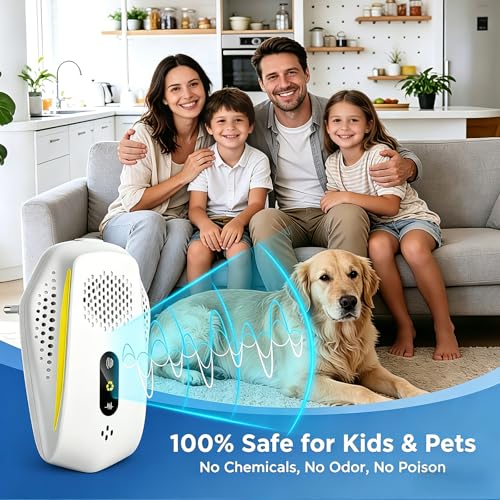 Ultrasonic Pest Repeller, 3 Mode Electronic Pest Control Repeller, Ultrasonic Mosquito Repeller for Anti Flies Mice Cockroaches Spiders Rodents Mosquitoes 4 Pack