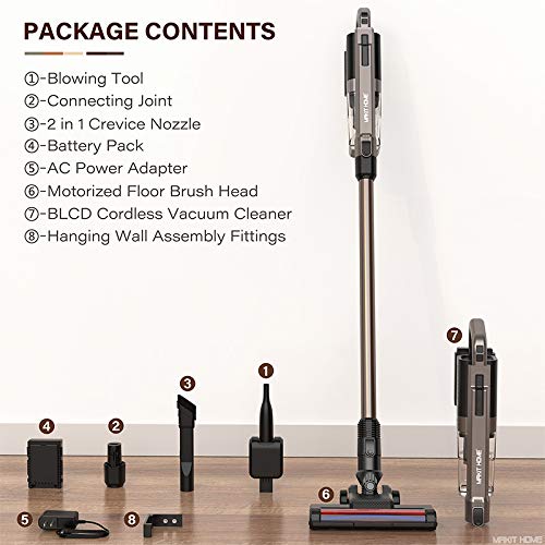 Makit Home Cordless Stick Vacuum，180W Powerful Suction Stick Vacuum