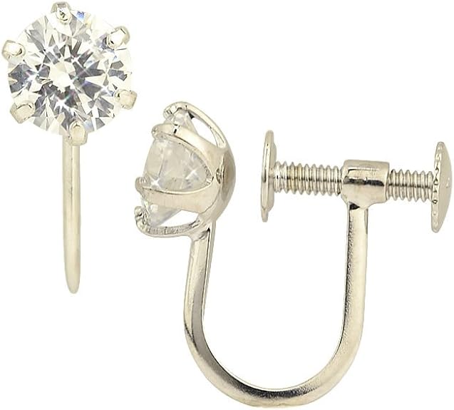 Amazon ギフト ラッピング 無料 14金 スーパーキュービックジルコニア イヤリング K14 ホワイトゴールド ジルコニア イヤリング 女性 Ma296 ジュエリー 通販