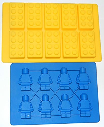 GYBest Food Silicone Building Bricks and Minifigure Ice Cube Tray or Candy Mold - for Lego lovers
