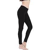 Women's Low-Rise Cotton Spandex Yoga Leggings | Full Length Athletic Pants (32"-36" Inseam) | S-5X
