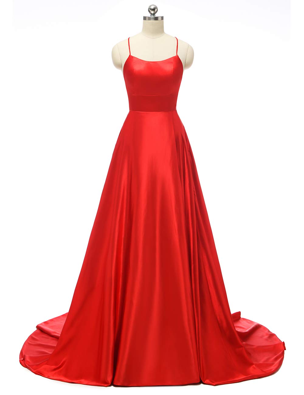 Jasy Womens Spaghetti Satin Long Black Prom Dresses With Pockets |  Desertcart Barbados
