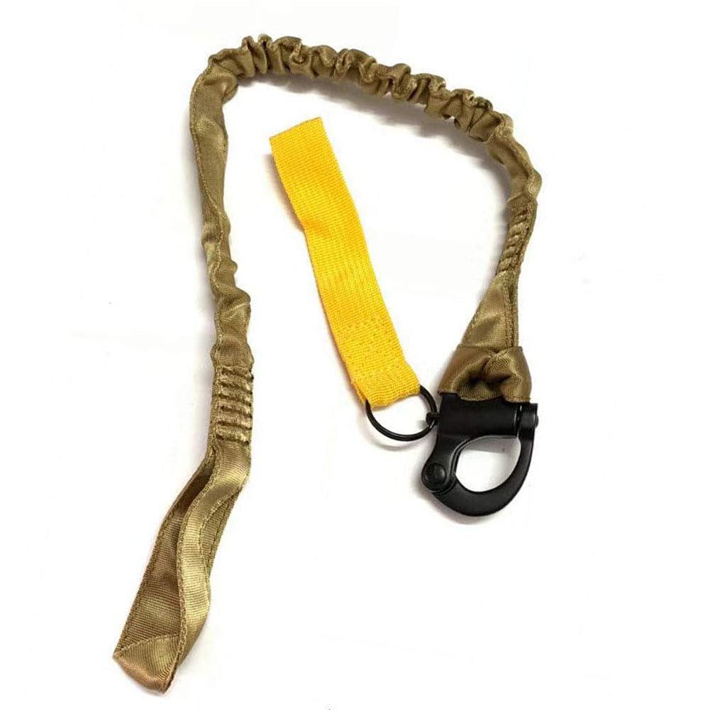 H World EU Tactical Multi-Use Adjustable Quick Release Retractable Safety Sling Lanyard for Outdoor Sports Airsoft Hiking Tan