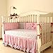 Brandream Butterfly Floral Crib Set Shabby Baby Bedding Pink Crib Bedding Set for Girls With Bumpers,Ideal Baby Shower Gift,7piece