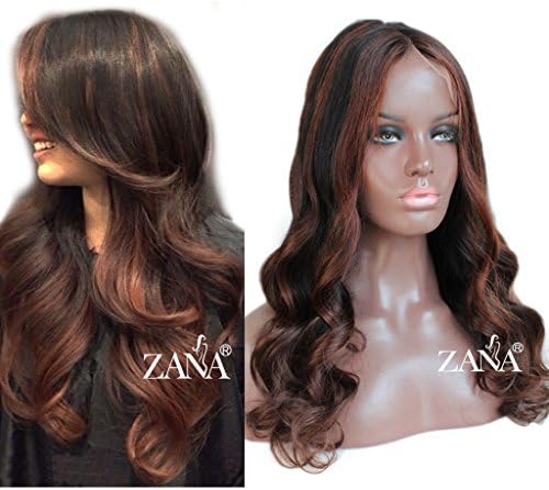 ZANA Body Wave Brazilian Remy Human Hair Lace Front Wigs Glueless 130% Density Full Lace Front Wigs for Black Women Two Tone #1b/33 Highlight