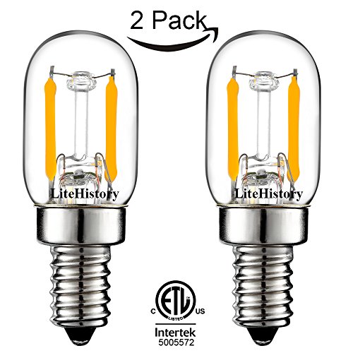 LiteHistory E12 15w Night Light Bulbs 150lm Himalayan Salt lamp Bulb 2700K t22 t7 led Bulb 2Pack