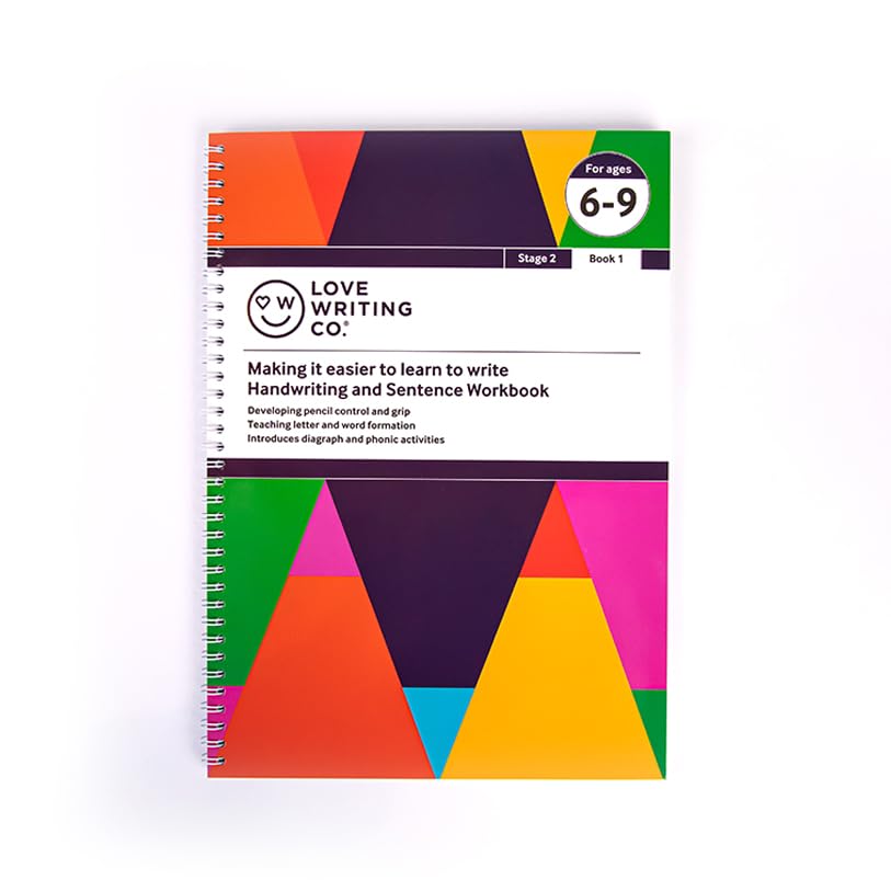 Love Writing Co. Cursive Better Writing Handwriting Practice Book | Age 6-9 | Handwriting Practice Book Stage 2 Book 1 | Fun Pencil Control Activities, Letters, Sentences, Numbers & Calender Month