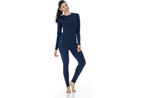 Thermajane Long Johns Thermal Underwear for Women Fleece Lined Base Layer Pajama Set Cold Weather