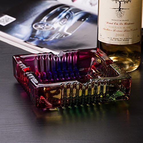 SFSYDDY-Fashion Color Colorful Color Glass Ashtray Ashtray Ashtray European Round Large Gifts,A