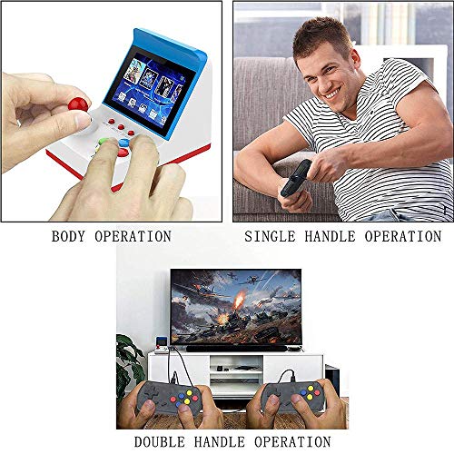 Mini Arcade Game, 3.0 Inch Retro Arcade Console Classic Handheld Video Games Home Travel Tiny Arcade Machines with 2 Controllers - Build in 520 Classic Games for Kids Adults - Thumbnail 4