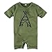 BIG ELEPHANT Baby Boys' 1 Piece Graphic Short Sleeve Romper Pajama Green J39