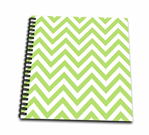 3dRose db_163957_2 Chevron, Light Lime Green Memory Book, 12 by 12-Inch