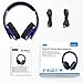 August EP650 Bluetooth Wireless Over Ear Headphones with aptX LL Low Latency/Multipoint/NFC / 3.5mm Audio in/Headset Microphone - Blue