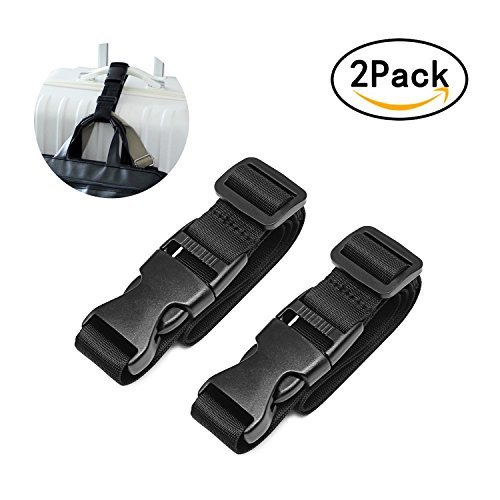 2 pack Add a Bag Luggage Strap,Monstleo Suitcase Belt Travel Accessories - Connect Your Luggage Together - Black