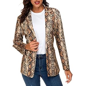 51Kl96o0rRL. SS300 Blazer con estampado de serpiente para mujer, elegante solapa de manga larga abierta frente oficina traje delgado… 51Kl96o0rRL. SS300