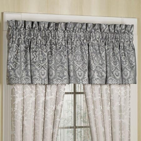 J. Queen New York Sienna Silver 88" x 17" Straight Window Valance