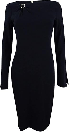 white long sleeve sheath dress