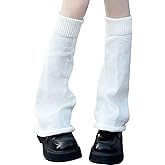 AQOKKA Y2K Knit Leg Warmers for Women Kawaii Leg Warmers Harajuku Long Leg Socks Cover Goth Lolita Winter Accessories