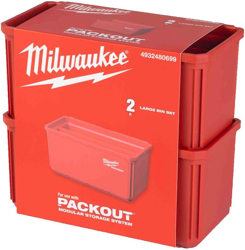 Milwaukee PACKOUT Small Storage Containers 2PK 10x20cm Tool Box Organizer
