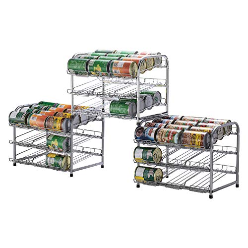 FlagShip Pantry Food Can Rack Organizer, 3Tier Stackable Soup