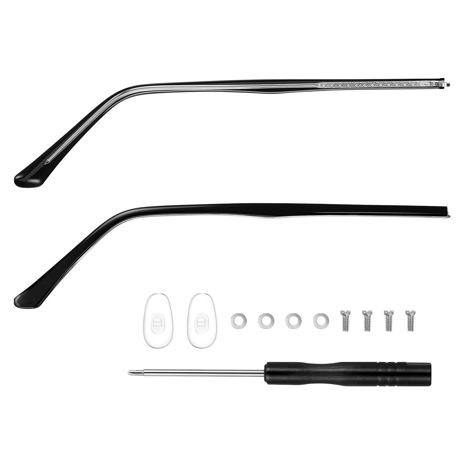 Baluue Glasses Arms Replacement Anti-Allergic Metal Eyeglass Legs Lightweight Durable Temple Accessories for Secure Fit Glasses Repair