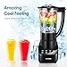 AICOOK Smoothie Blender, Heavy Duty Glass Jar Blender for Fruit, Vegetable and Ice Crush, 48 Oz Large Capacity with 6 Adjustable Function Juice Blender, 700W Powerful Commercial Blender, Black