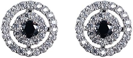Adeser Jewelry Girls Black Diamond Best Friend Studs Wedding White Gold Womens Stud Earrings
