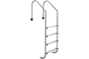 CUISINAID Swimming Pool Ladder, Stainless Steel Pool Steps for Inground Pools, 4 Step Non-Slip Treads Pool Stairs with Ergonomic Pool Handrails, Easy Assembly