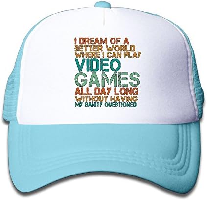 GuiH Gamers Gift For Nerds And Geek Kid Outdoor Mesh Hat Athlete Snapback Adjustable SkyBlue