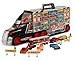 TOYTHRILL Super Transport Truck Carrier Toy - Plastic Transporter/Case - Includes 10 Die-Cast Mini Cars, Mini Semi-Truck, 16 Assorted Road Block Accessories - Holds Over 40 Cars