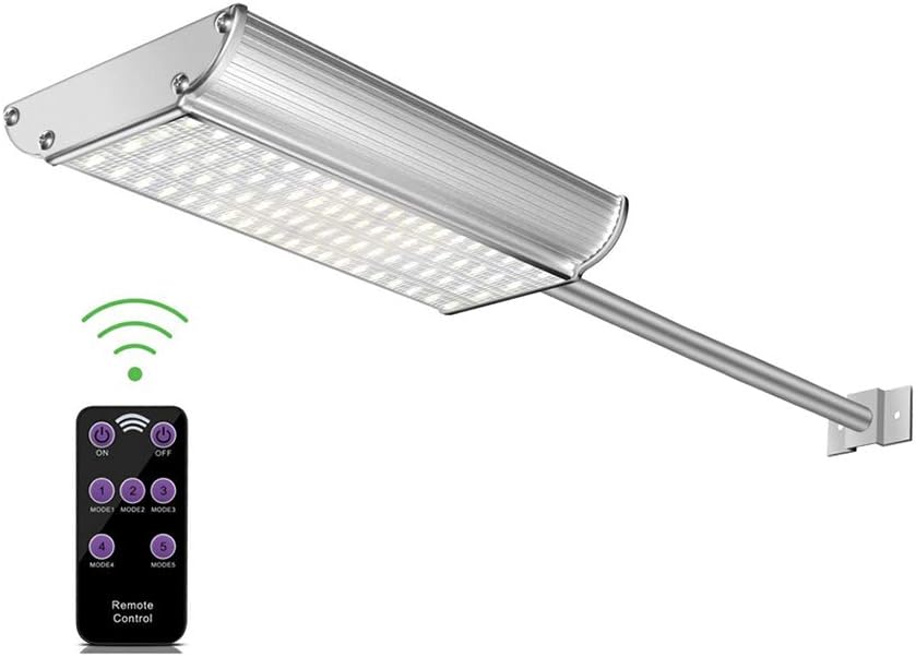 Solar Gutter Lights, WZTO 70 LEDs Solar LED Light Outdoor Wall Sconces with Mounting Pole, 5 Work Modes, IP65 Waterproof Outdoor Motion Sensor Light Solar Powered Lighting for Porch Garage Path(White)