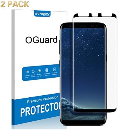 [2 PACK] Galaxy S8 Tempered Glass Screen Protector, Oguard 98% Coverage Glass Protector, Bubble Free [Anti-Fingerprint] [Ultra-Clear] [Case Friendly] for Samsung Galaxy S8 black (2017 new)