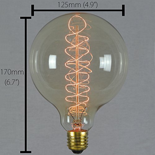 Vintage Edison Globe Light Bulb 60w - Giant Spiral Globe Dimmable 125mm E27 ES - The Retro Boutique ® - Image 6