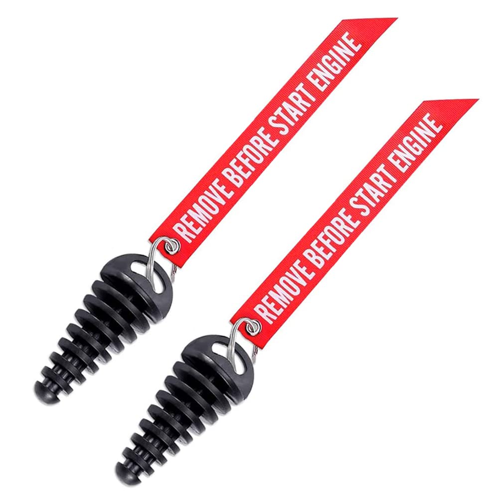 DEALIKEE 2Pcs Rubber Muffler Exhaust Wash Plug, 0.6" - 1.5" Motorcycle Dirt Bike 2/4 Stroke band Streamer KX RM YZ ATV QUAD 80cc 150cc 250cc Rubber Muffler