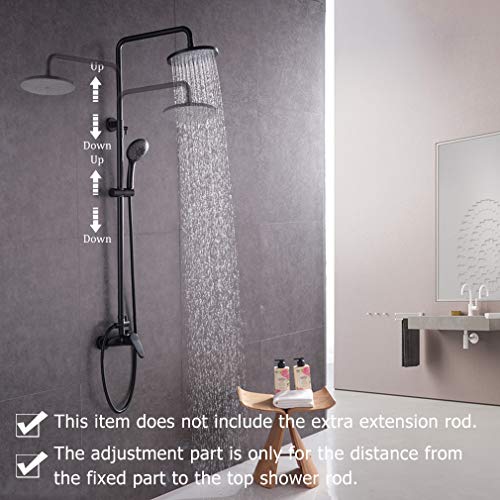 HAOXIN Outdoor Shower Fixtures with 5 Function Hand Shower,Exposed Rain