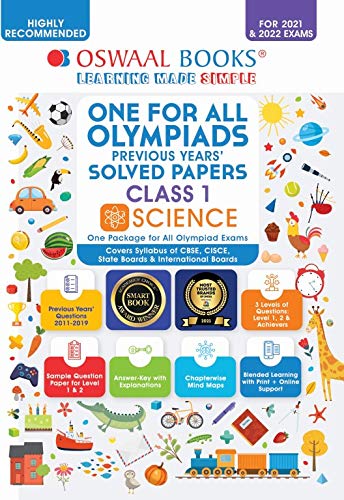 One for All Olympiad Previous Years’ Solved Papers, Class-1 Science Book (For 2022 Exam)