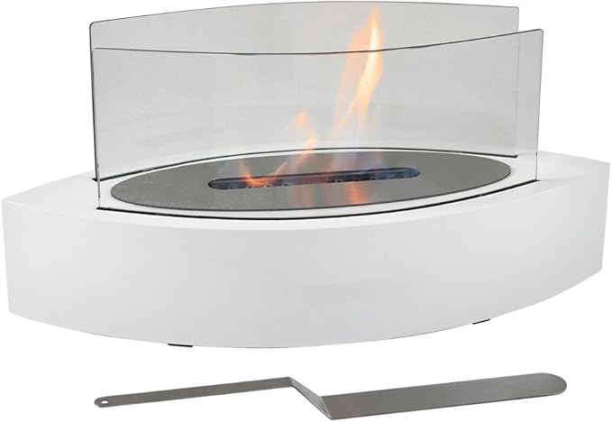 Sunnydaze Barco de Mesa de la Chimenea, Interior ventless Bio etanol