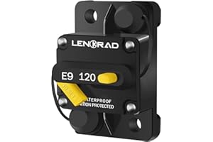 LENKRAD 120 Amp Marine Circuit Breaker Resettable 120A with Manual Reset Switch Button for Boat, Trolling, RV, Yacht, 12V - 48V DC, Waterproof, Surface Mount (120 Amp Boat Circuit Breaker)