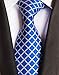 MINDENG Tartan Wool Tie Blue Check Business Men's Silk Neckties Leisure Ties